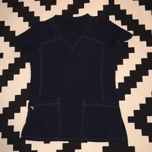Navy blue wonderflex Sz S scrub top wonderwink